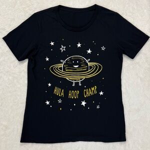 Source Unknown Black Tee with Gold and White Design